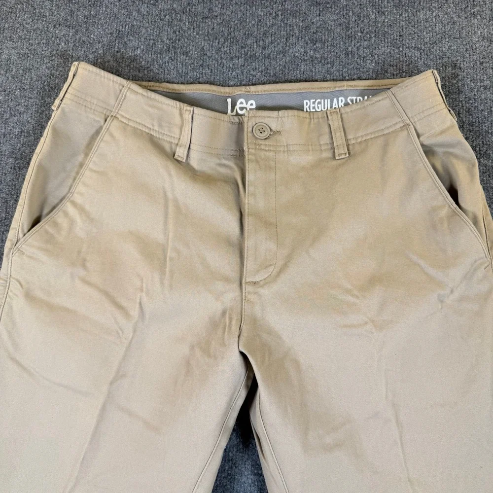 Lee Mens Regular Straight Fit Chino Pants Khaki Tan 34x29 4161004 #4051